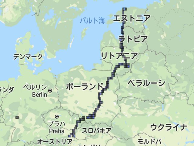 今回の旅のルート