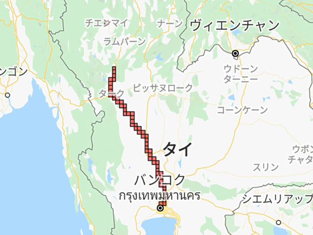 GPS追跡アプリで記録した移動ルート