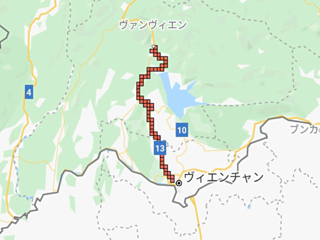 GPS追跡アプリで記録した移動ルート