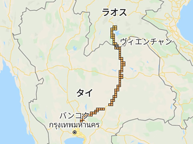 GPS追跡アプリで記録した移動ルート